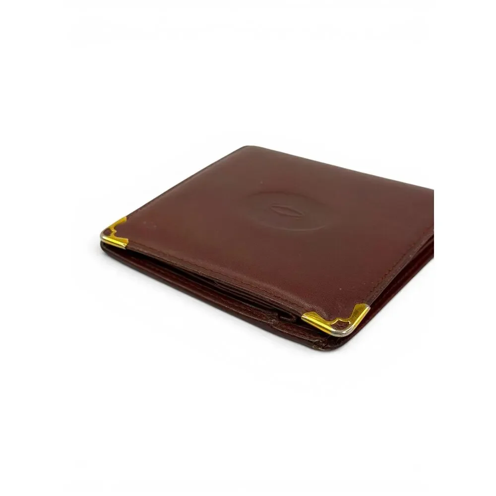 Vintage Cartier Must de Cartier Bordeaux Leather Bifold Wallet